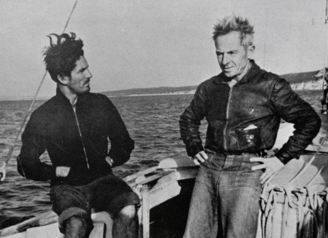 Frank Wightman and Graham Young aboard Wylo A (Small)